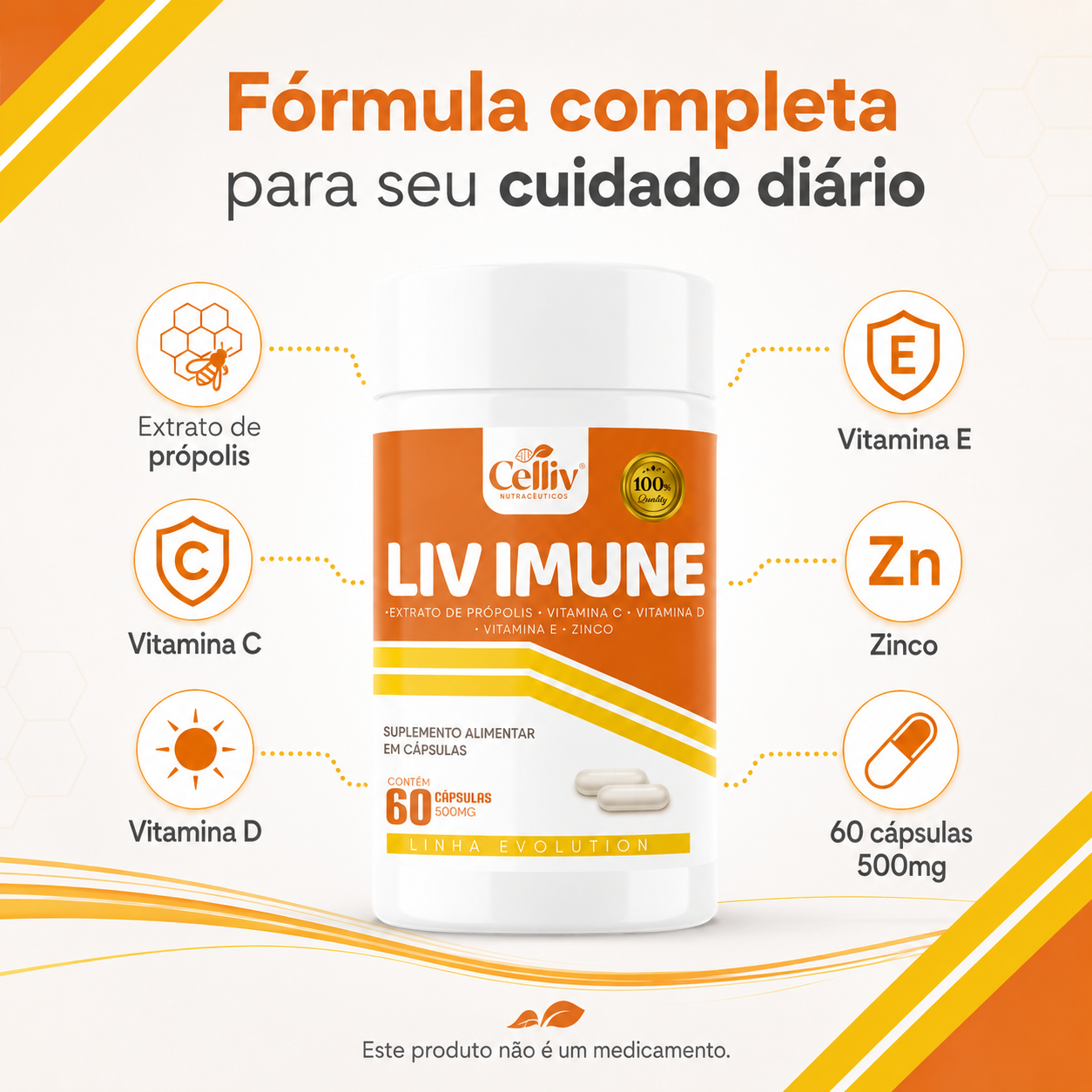 Liv Imune Celliv com própolis vitaminas C D E e zinco